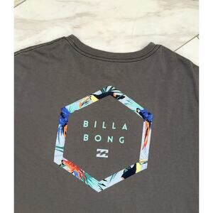 Billabong Graphic T-Shirt Adult Size XL Gray Floral Surf Wear Hawaii Beach Tee